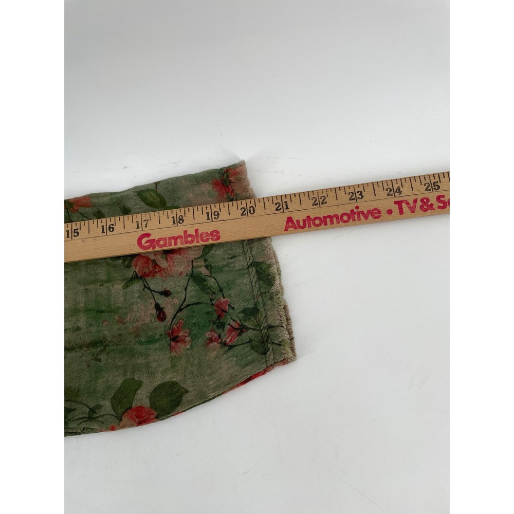 Shabby Chic Top Womens XL Olive Pink Floral 100% Cotton Cottage Country Boho NEW - Picture 6 of 9